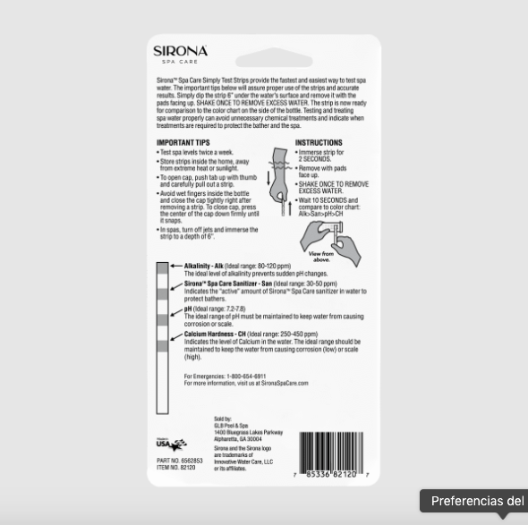 Sirona™ Simply Test Strips: Biguanide Test Strips